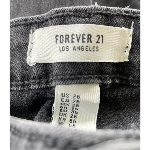 Forever 21 Black Distressed Skinny Jeans Size 26 Stretch E3 - Picture 3 of 3